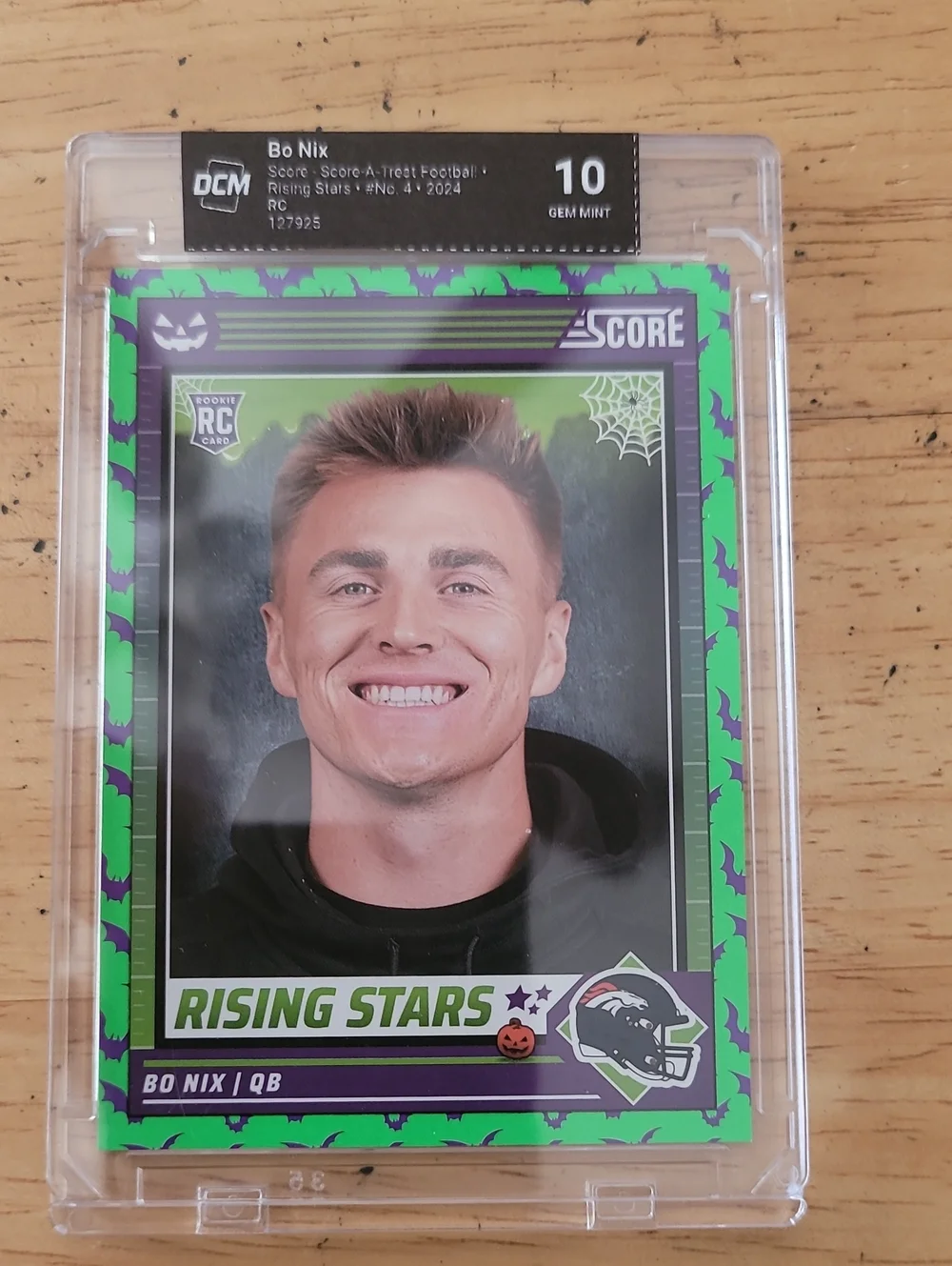 Panini Rising Stars Bo Nix Score A Treat DCM Greaded Gem Mint 10